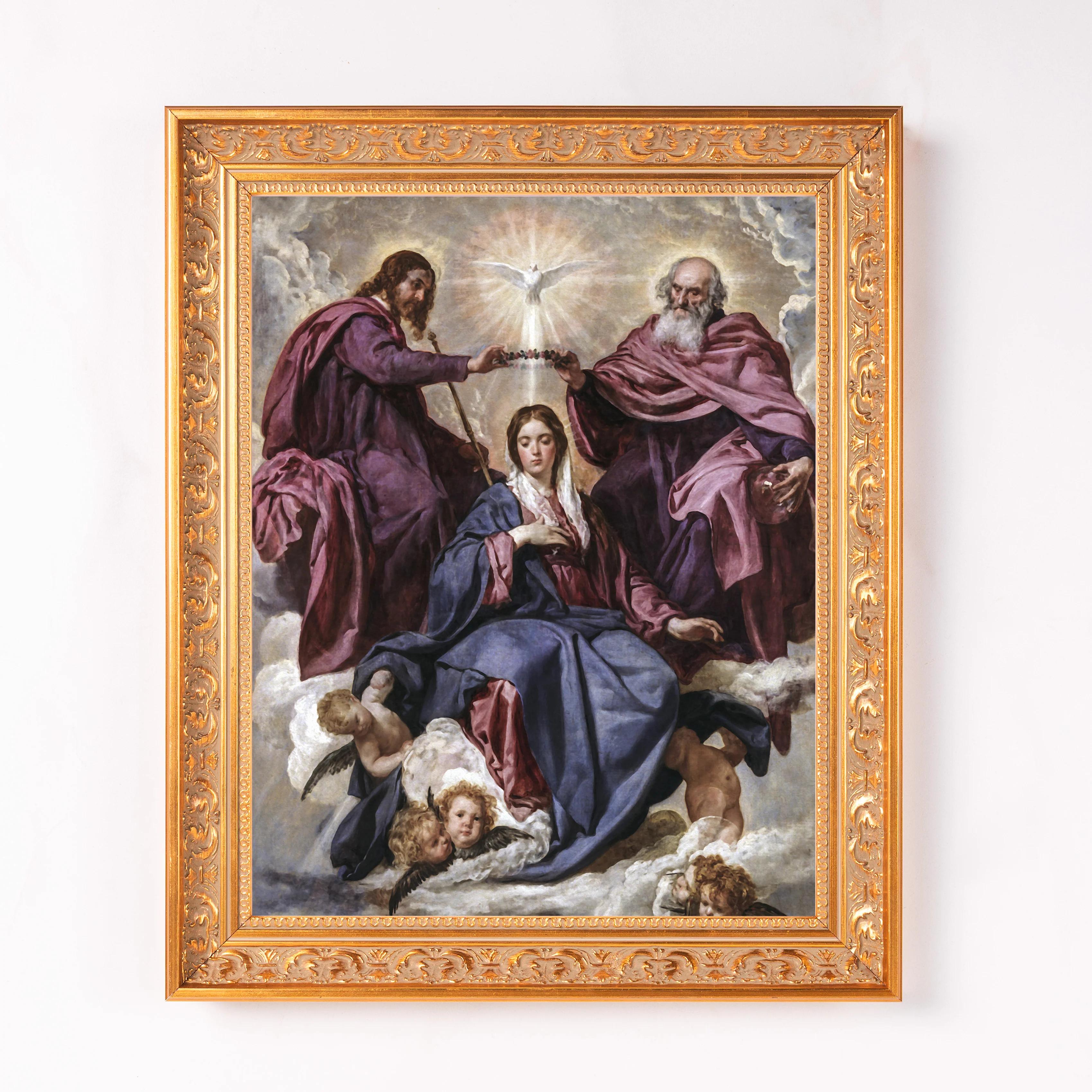 Velázquez Coronation of the Virgin Framed Canvas - Sacred Classics Collection