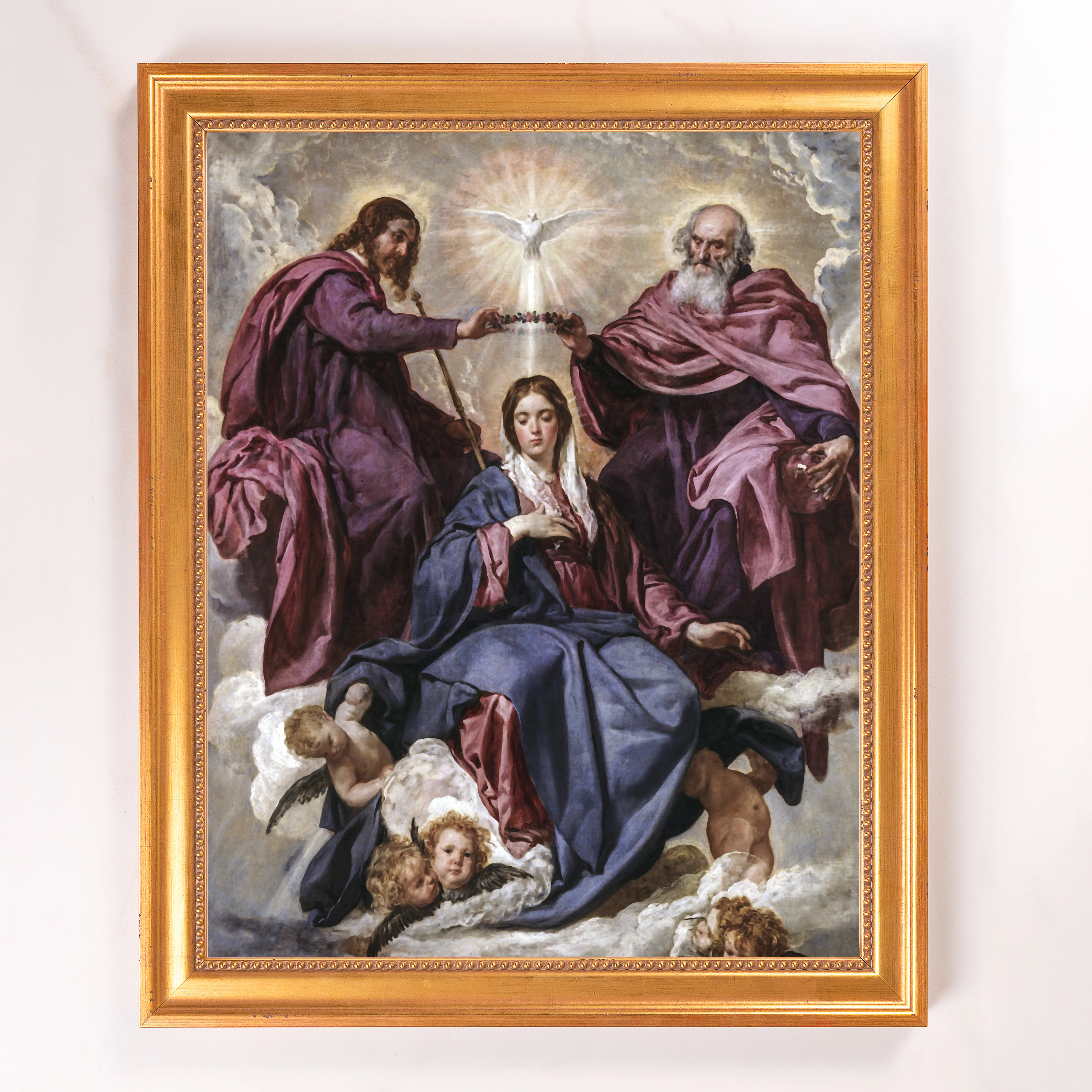 Velázquez Coronation of the Virgin Framed Canvas - Sacred Signature Collection - Image 12