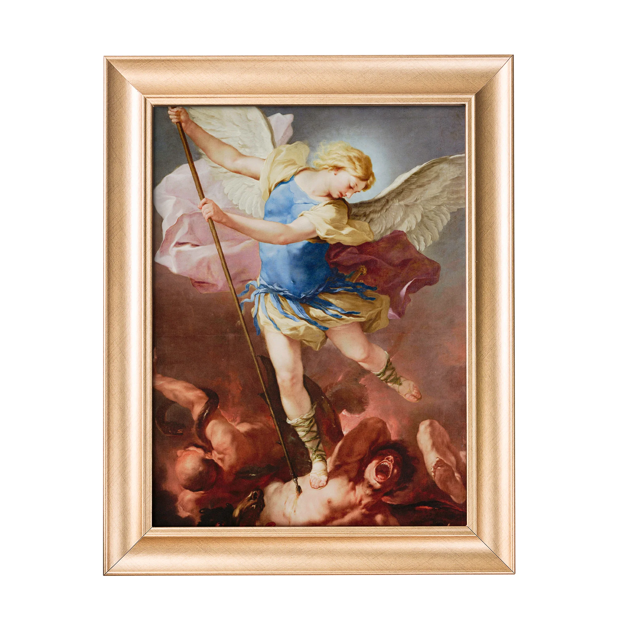 Victory of St. Michael Antique Gold Framed Print - Multiple Sizes - Image 4