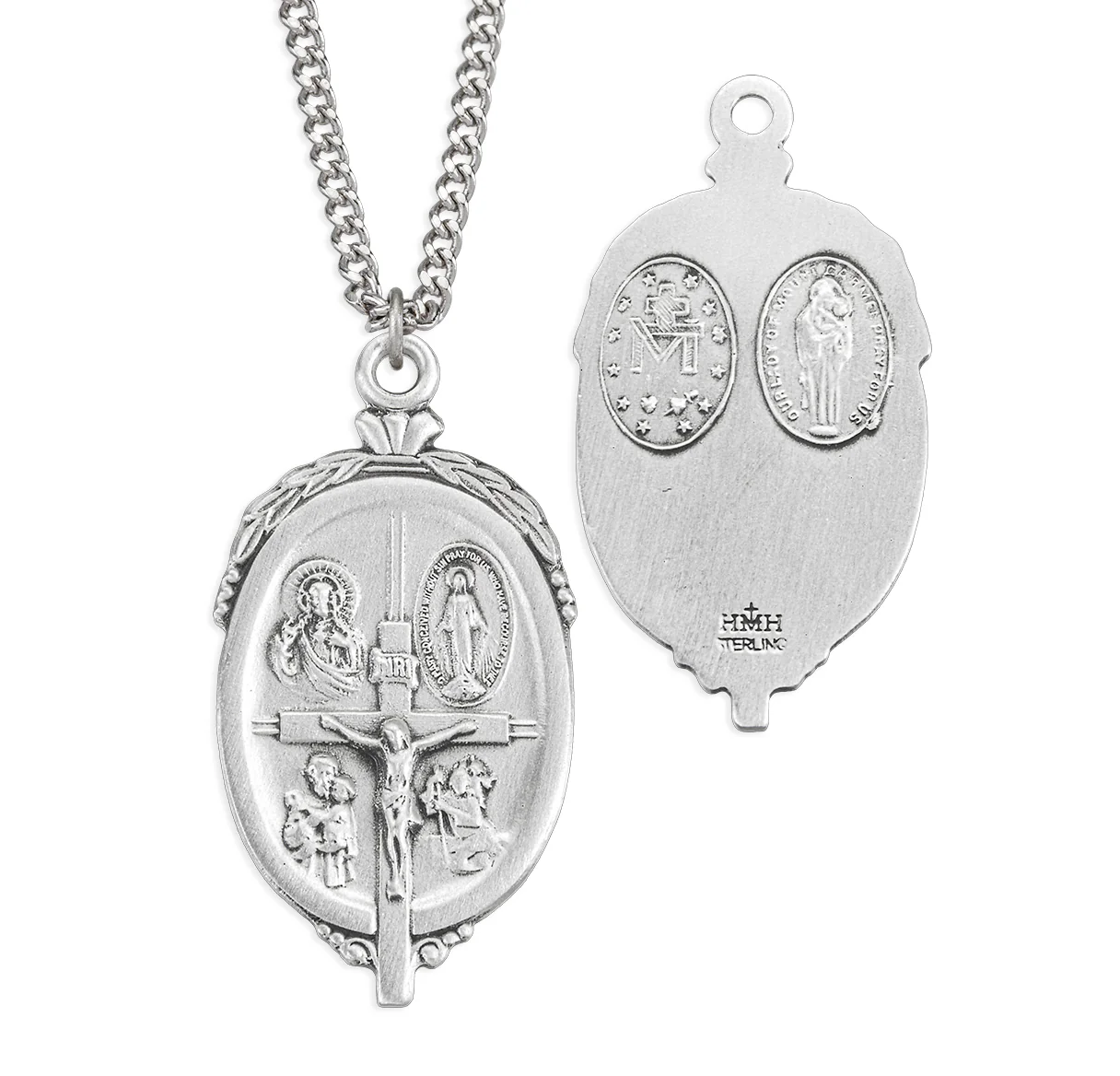 Vintage 4-Way Medal & Crucifix Necklace - Image 2