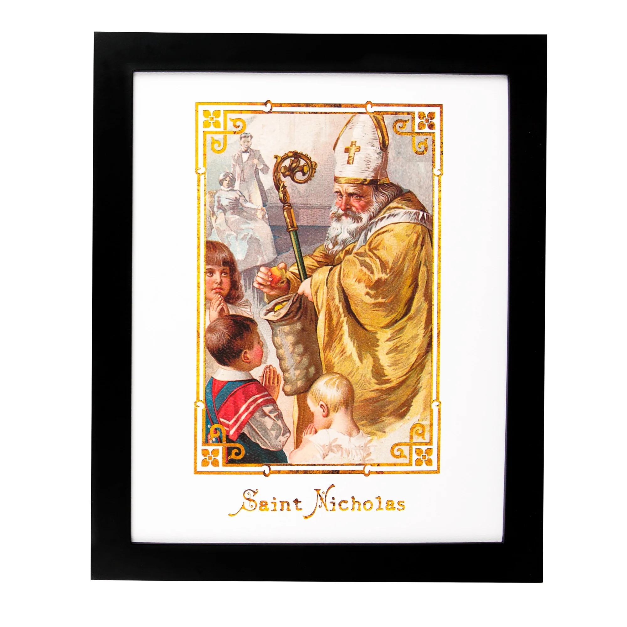 Vintage St. Nicholas Black Framed Print - Image 2