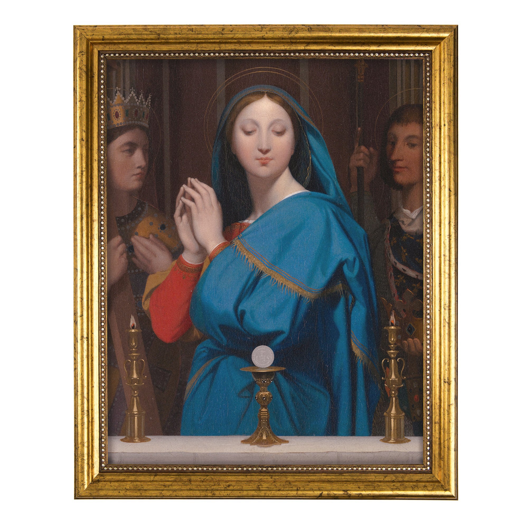 Virgin Adoring the Host Antique Gold Framed Print - Multiple Sizes - Image 2
