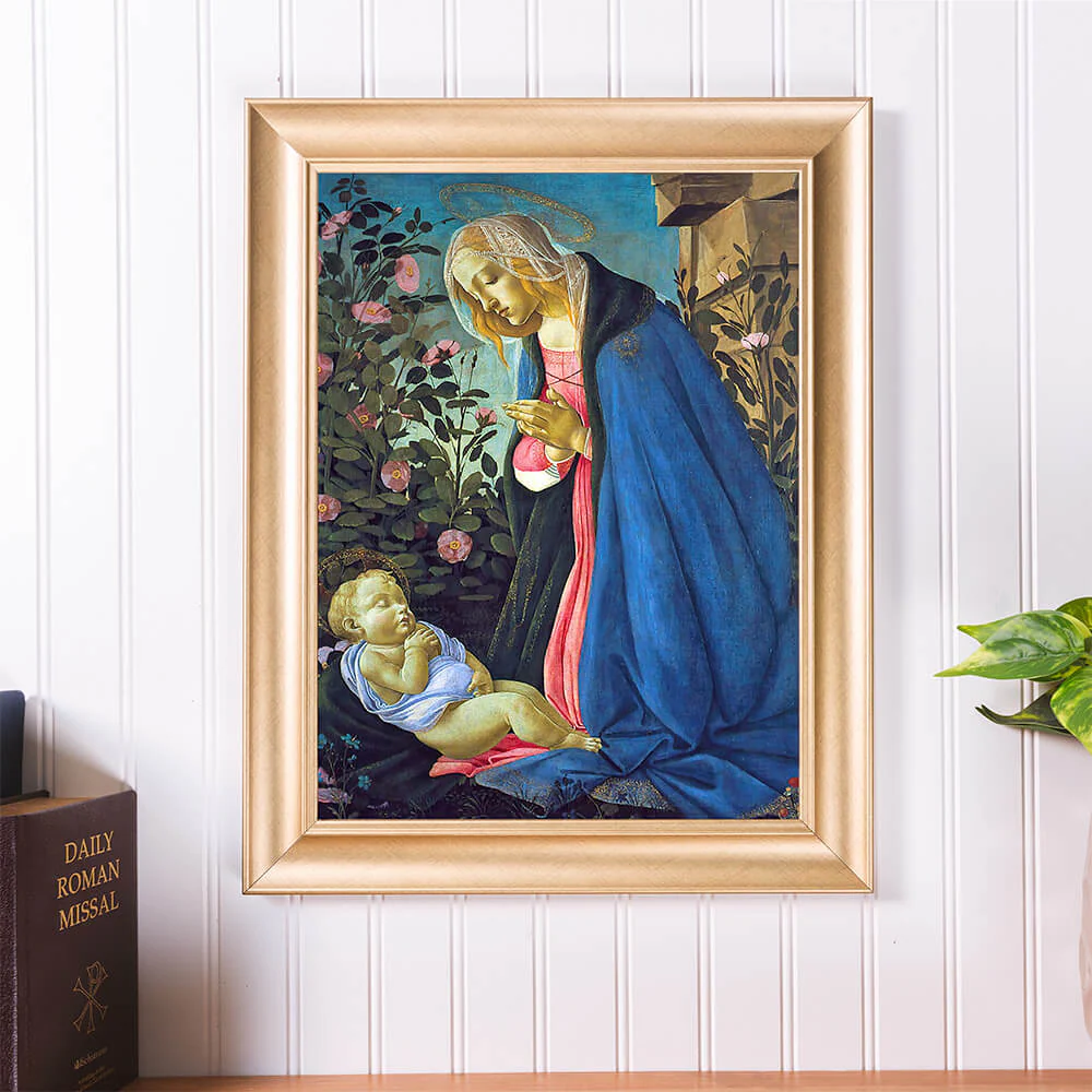 Virgin Adoring the Sleeping Christ Child Gold Framed Print - Multiple Sizes - Image 4