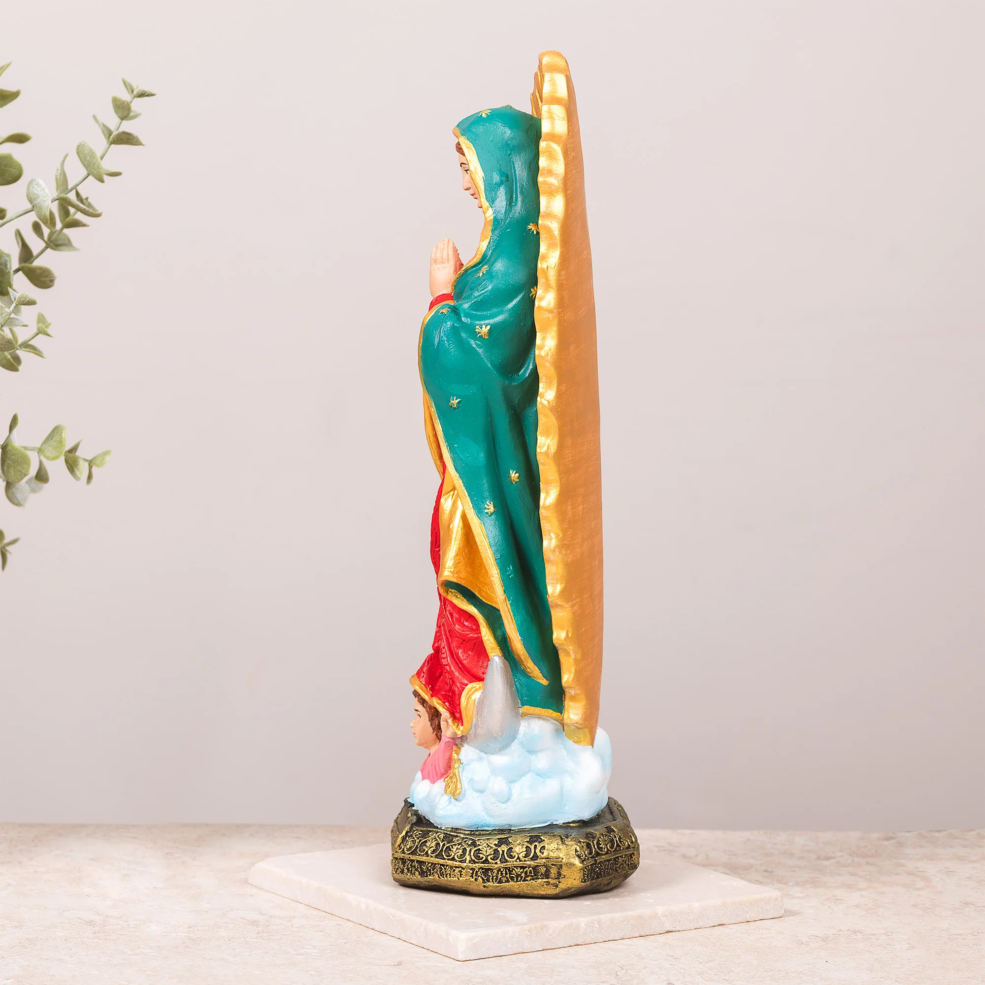 Virgin of Guadalupe Statue - White or Hand Painted - 13" - Image 8