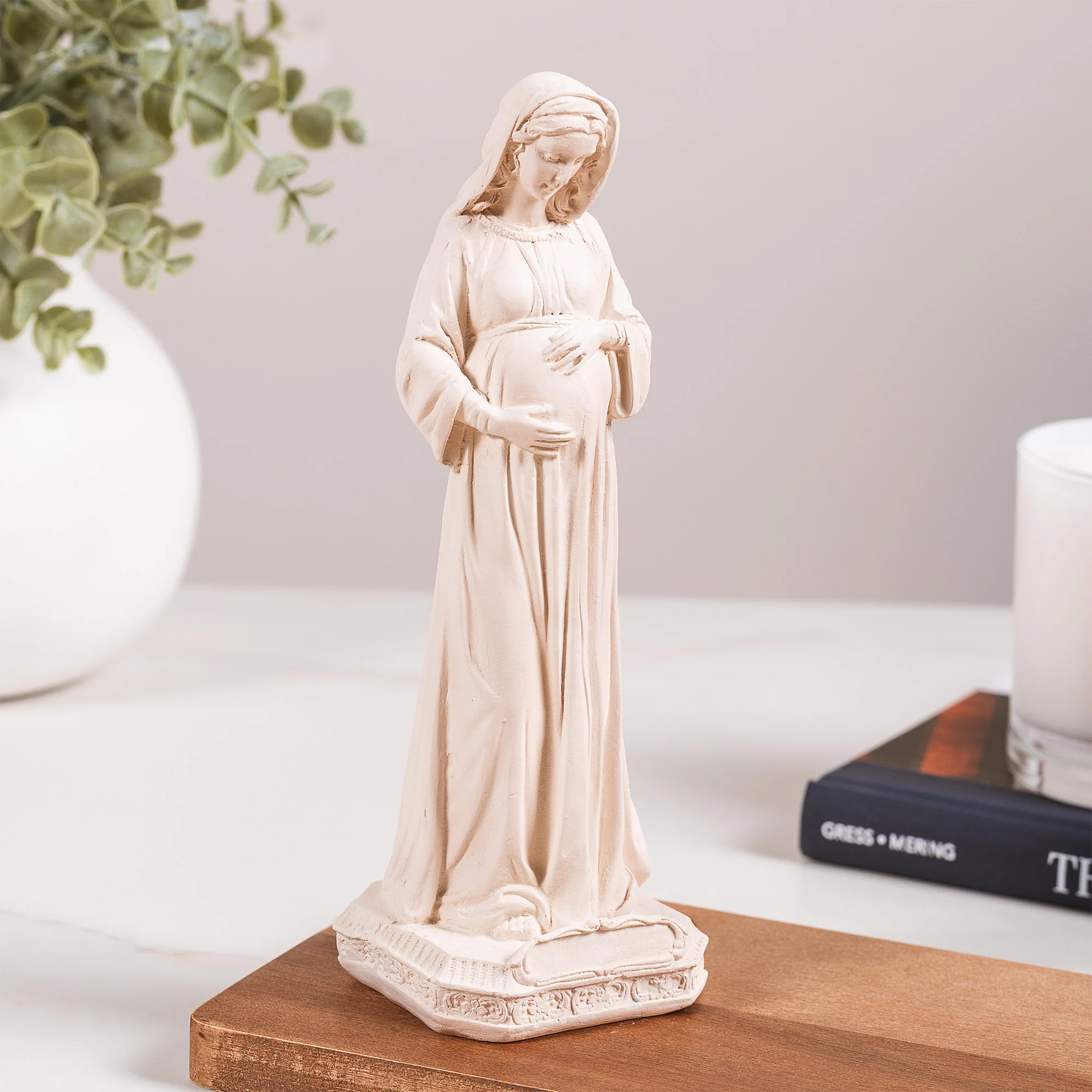 Virgin of Sweet Expectation - White or Hand Painted - 8" - Image 2
