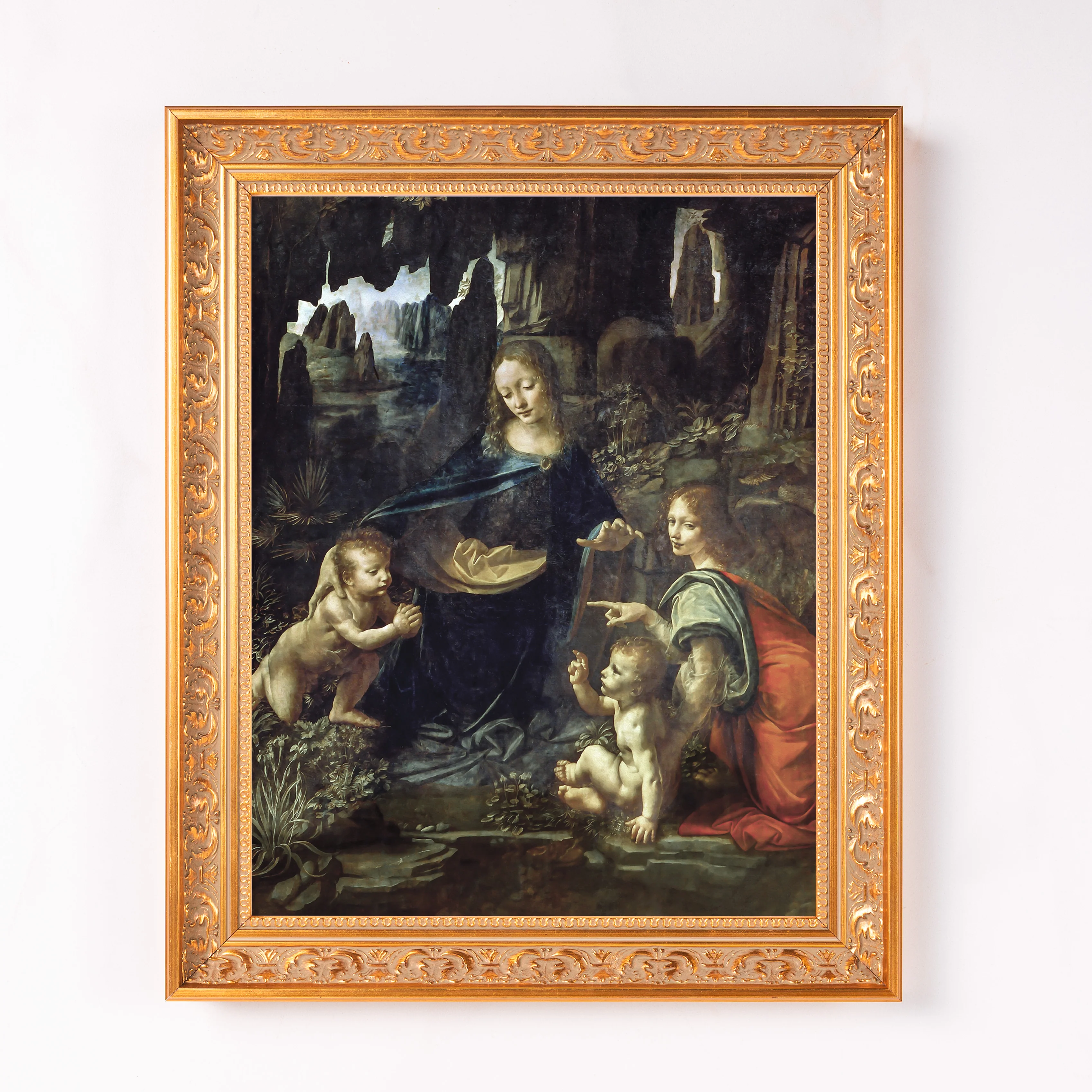 Virgin of the Rocks Framed Canvas - Sacred Classics Collection - Image 2