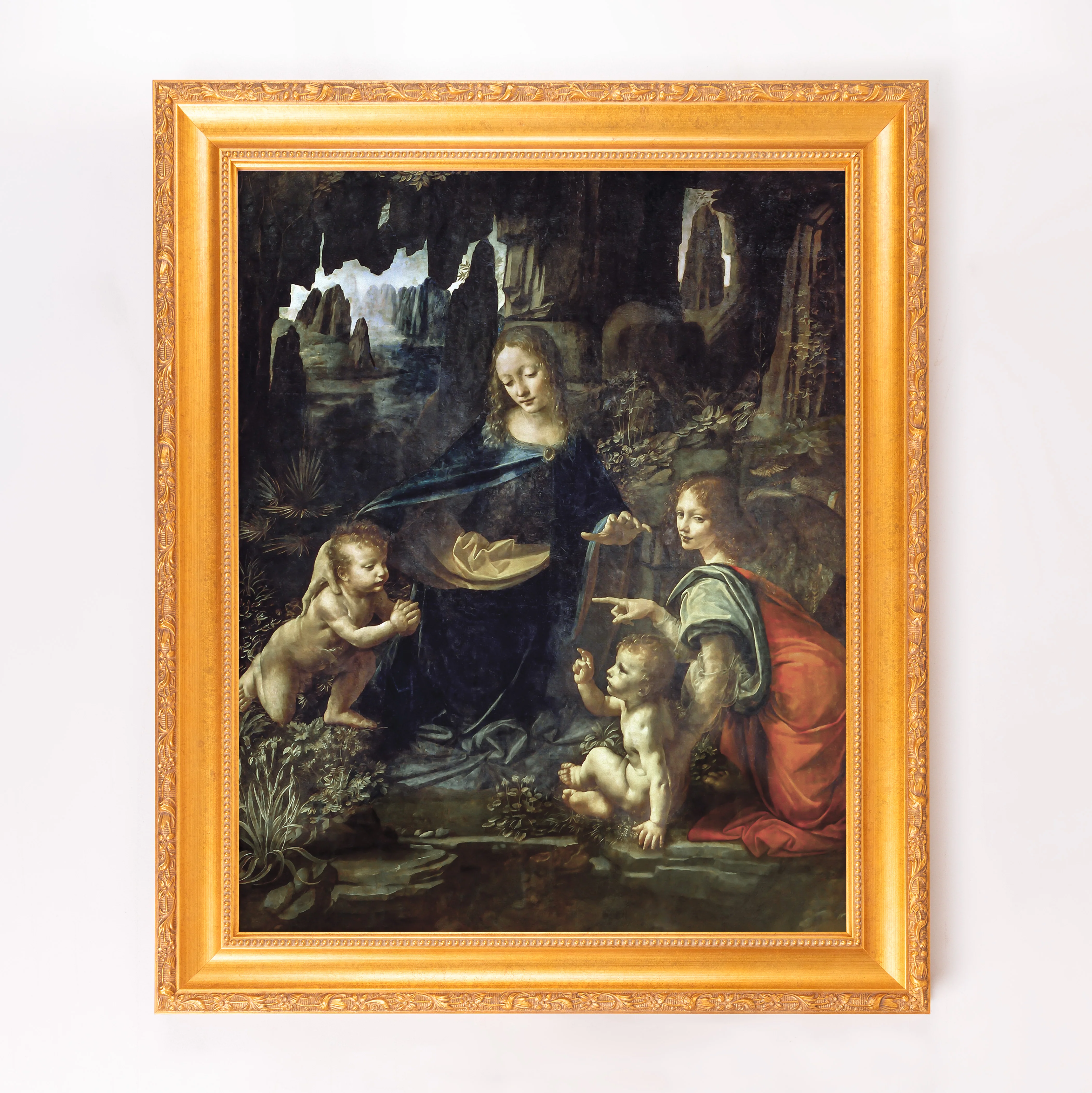 Virgin of the Rocks Framed Canvas - Sacred Signature Collection - Image 2