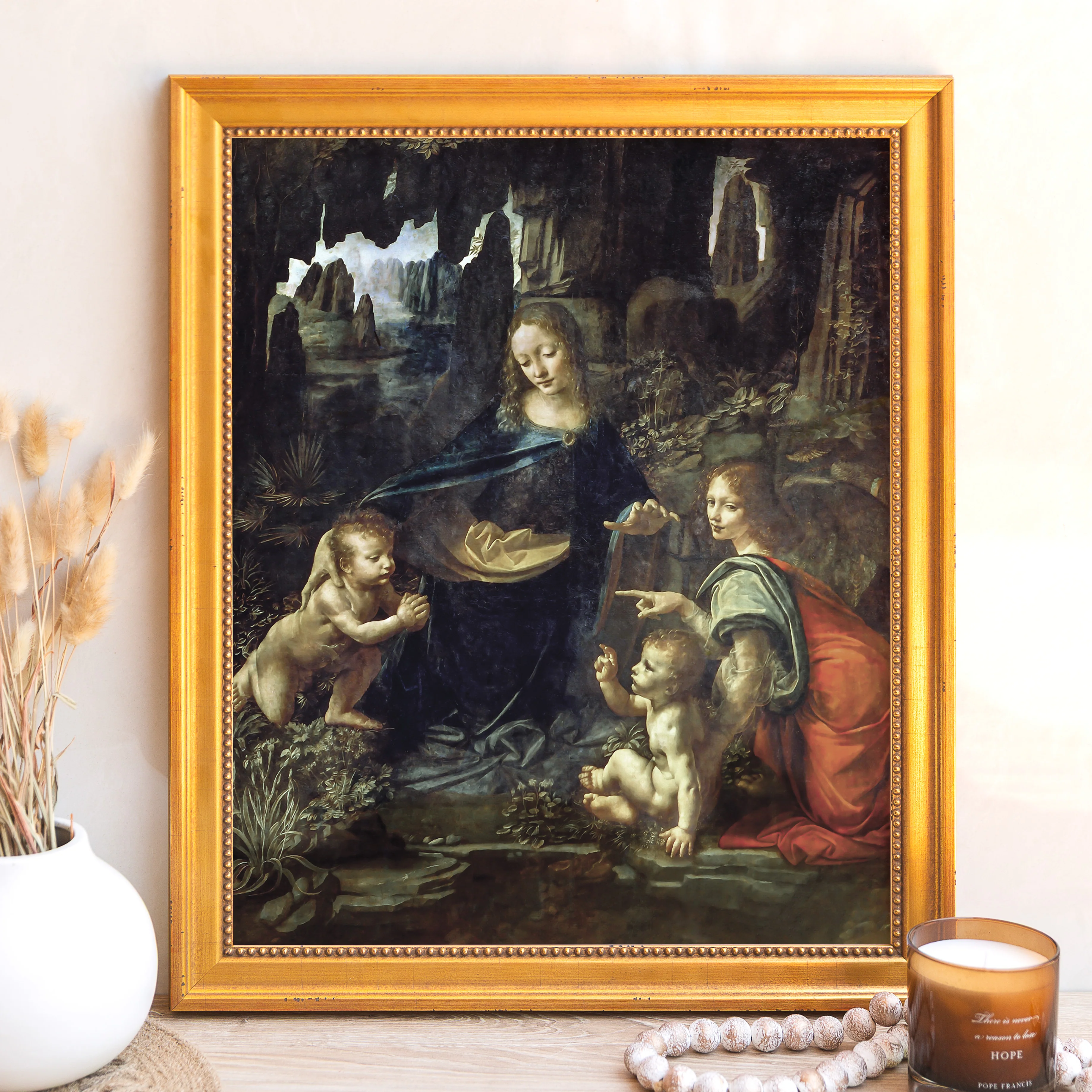 Virgin of the Rocks Framed Canvas - Sacred Signature Collection - Image 9