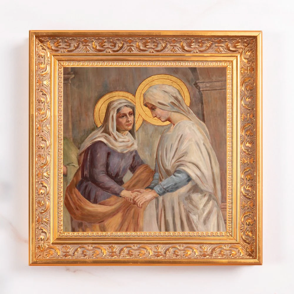 Visitation Fresco Framed Canvas - Sacred Mini Collection - Image 2