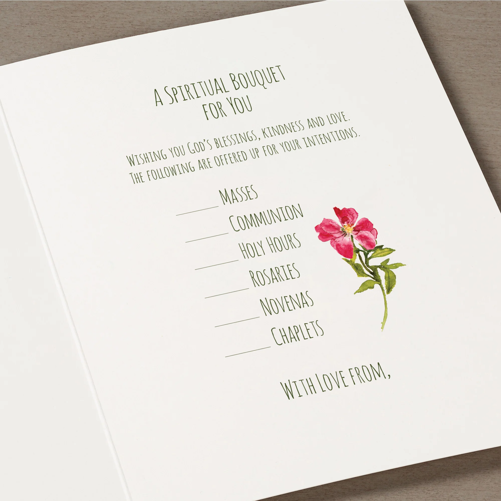 Wild Roses Spiritual Bouquet Card - Image 2