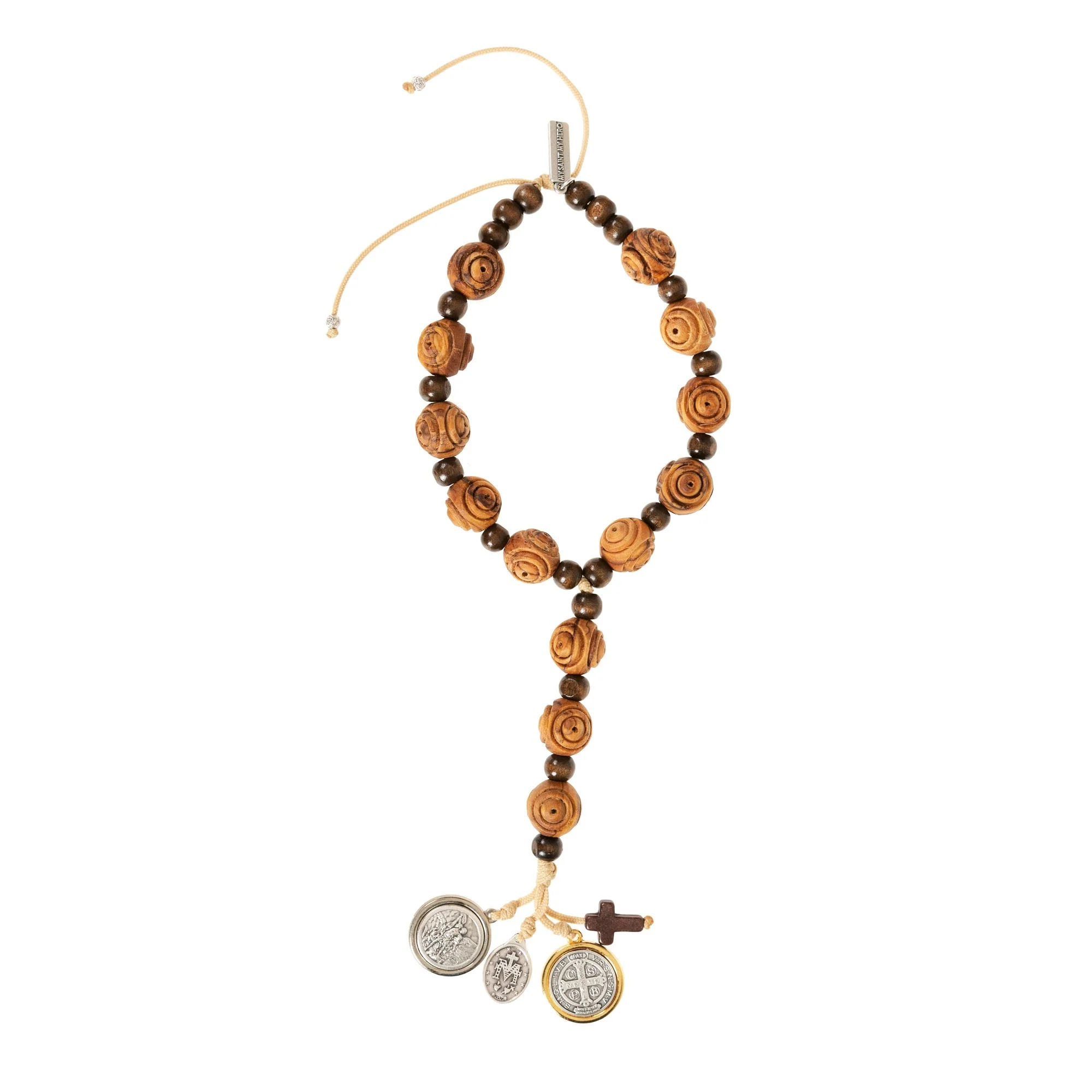 Wood Bead St. Benedict Door Hanger - Image 2