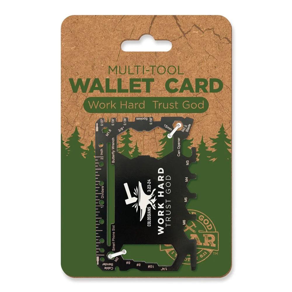 Work Hard Trust God Wallet Card Multi-Tool - Image 2