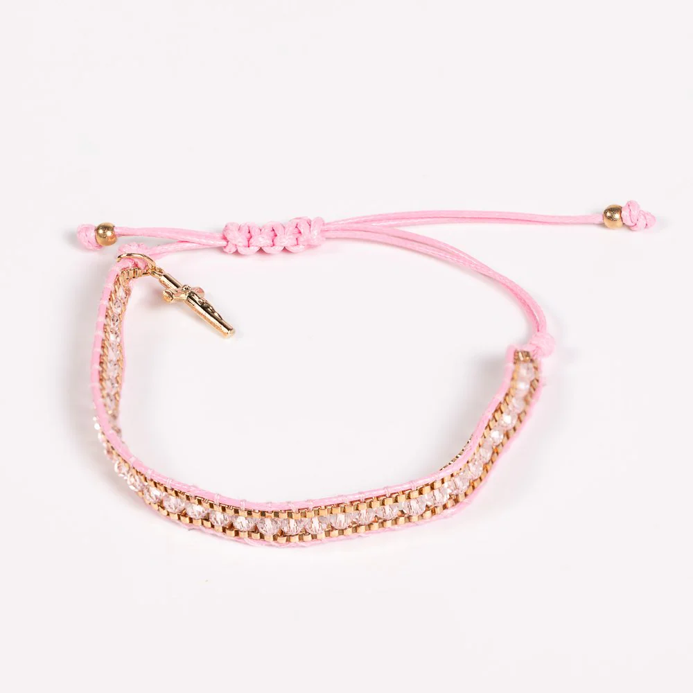Woven & Beaded Italian Crucifix Bracelet - Image 6