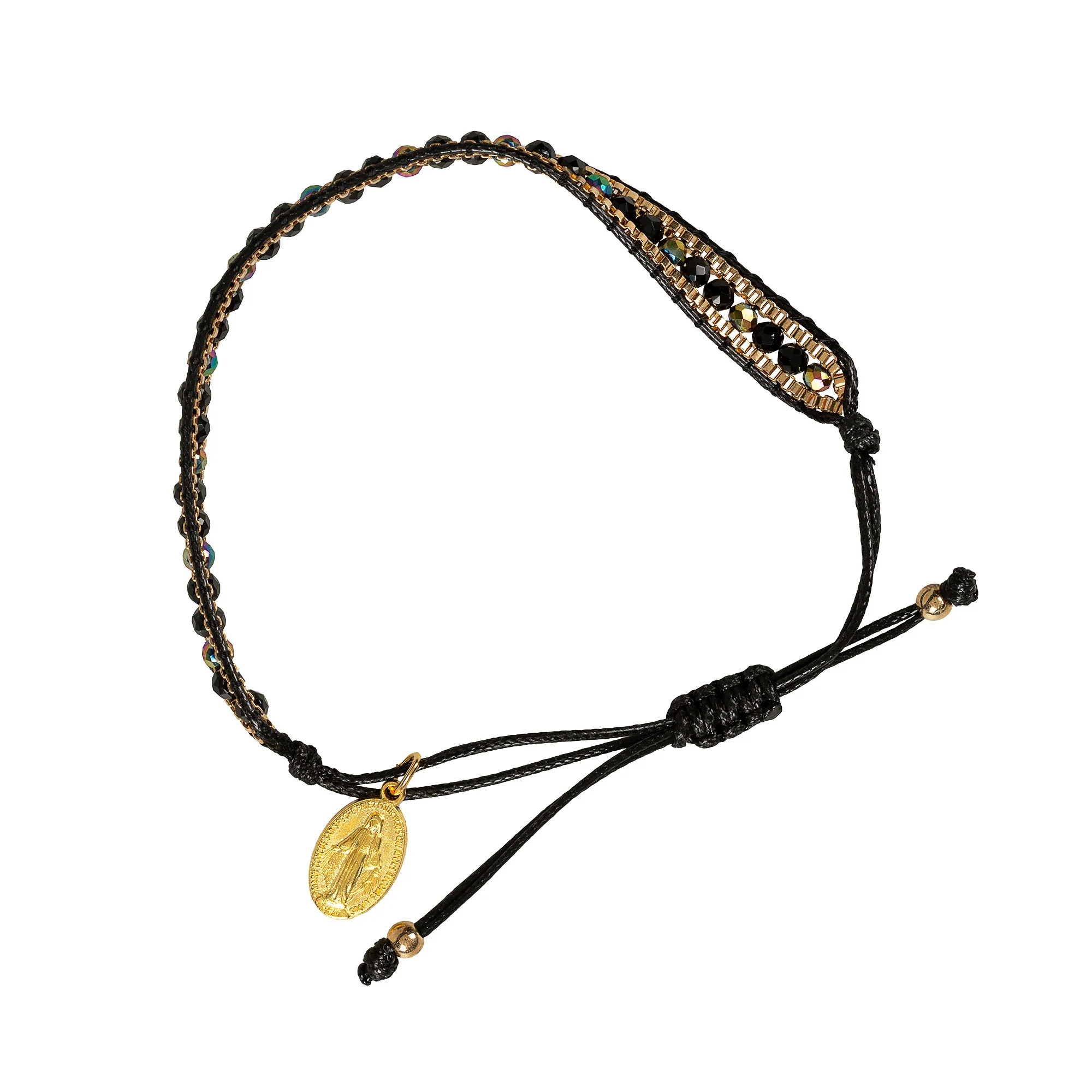 Woven & Beaded Italian Miraculous Medal Bracelet