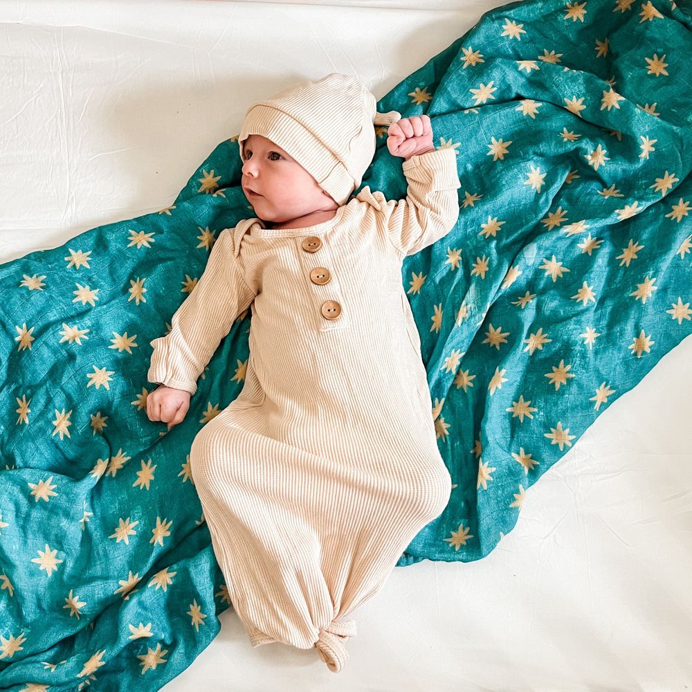 Wrapped in Mary's Mantle Baby Swaddle - Guadalupe Stars - Image 2