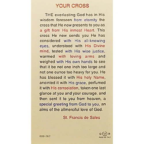 Your Cross - Christ with Cross - Prayer Card - Image 2