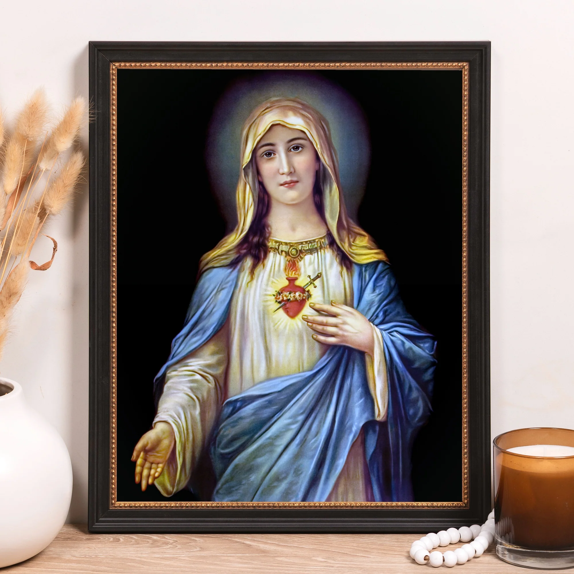 Zabateri's Immaculate Heart Framed Canvas - Sacred Classics Collection