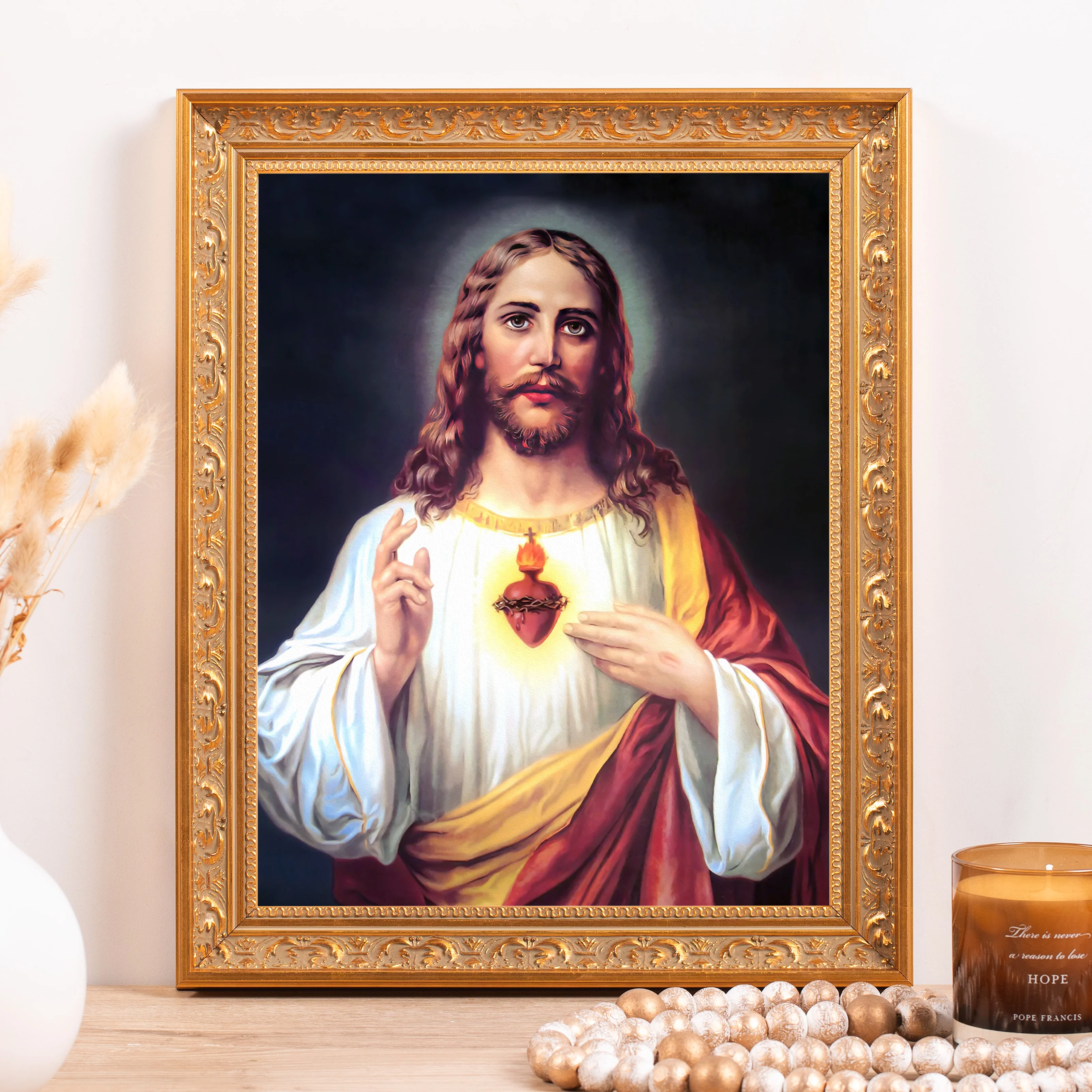 Zabateri's Sacred Heart Framed Canvas - Sacred Classics Collection