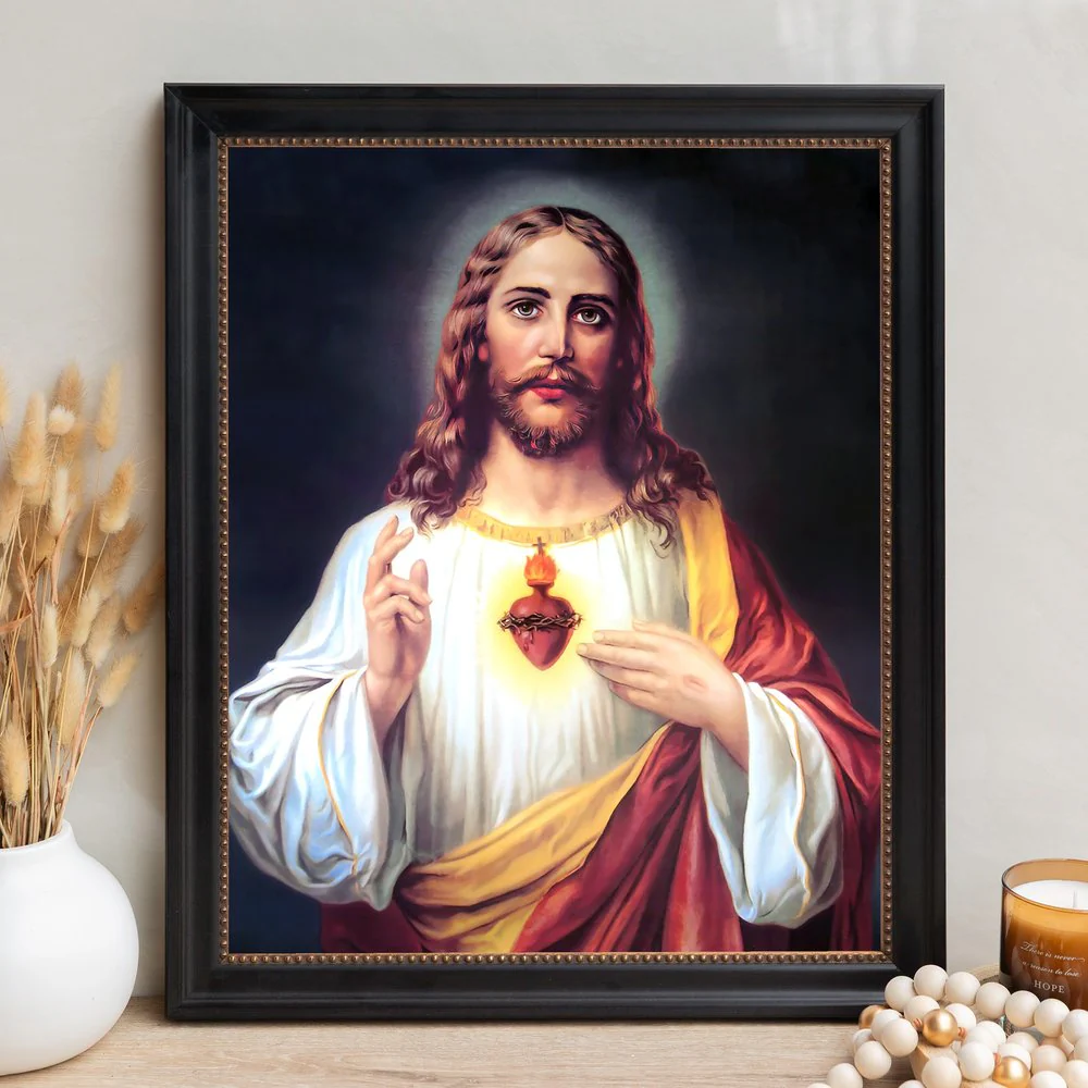 Zabateri's Sacred Heart Framed Canvas - Sacred Signature Collection - Image 4