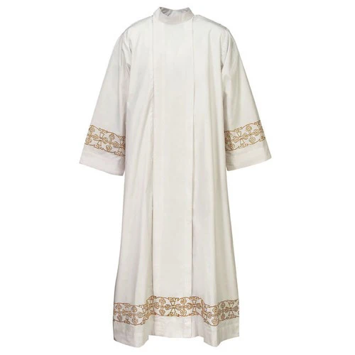 Zippered Priest Alb with Gold Embroidery - Image 3